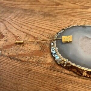 Long Gold Lapel Pin Engraved "W"